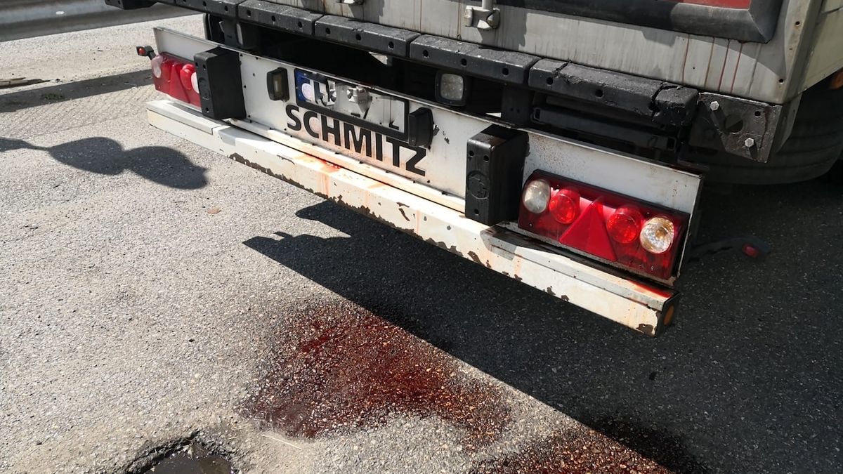 Policie nevpustila do ČR polský kamion. Tekla z něj krev ze zvířat do kafilerie